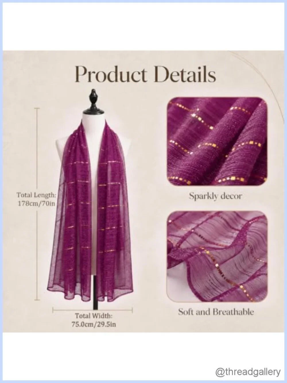 Sequin Sparkle Mesh Bandana Scarf Women's Evening Dress Accessory Lightweight